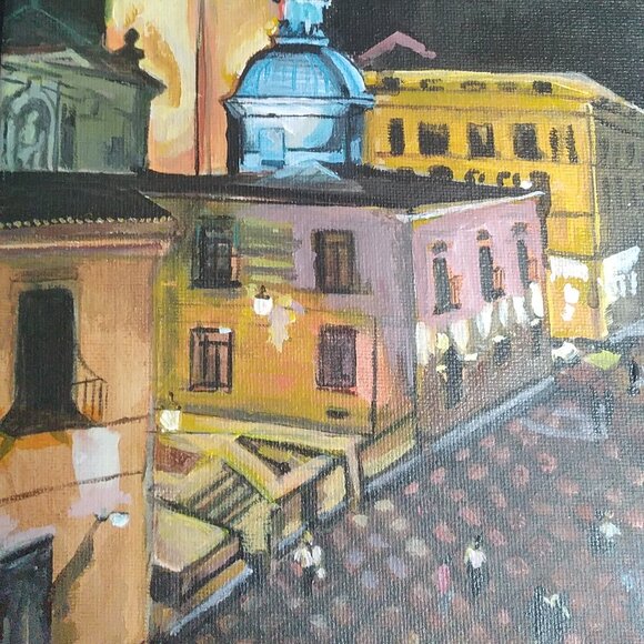 Madrid Church night city's painting - Picture 2 of 2